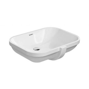 DURAVIT D-Code Umyvadlo zápustné 56x40 cm, s přepadem, bez otvoru pro baterii, bílá 0338560000 obraz