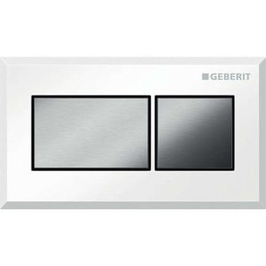 GEBERIT Splachovací systémy Oddálené ovládání pneumatické, pro splachovací nádržku Sigma 8 cm pod omítku, bílá/kartáčovaný chrom 116.053.KT.1 obraz