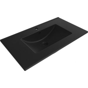 MEXEN Atena zápustné umyvadlo 81 x 46 cm, černý mat 25018070 obraz