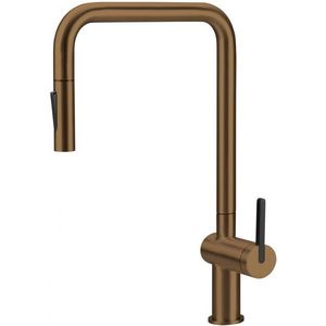 DEANTE Kuchyňská baterie Momi kartáčovaný bronz, s výsuvnou hubicí BKM_C73N obraz