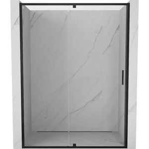 MEXEN Exo sprchové dveře křídlové 145 cm, transparent, černá 819-145-000-70-00 obraz