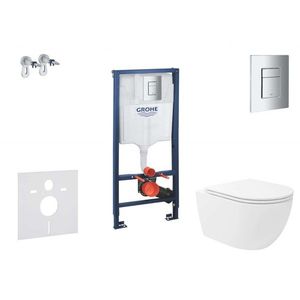 GROHE Rapid SL Set předstěnové instalace, klozetu Oudee Vortex a sedátka softclose, tlačítko Skate Cosmopolitan, chrom SANI11BA3109 obraz