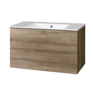 Mereo Aira, koupelnová skříňka s keramickým umyvadlem 101 cm, dub Halifax CN742 obraz