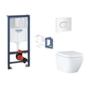 GROHE Rapid SL Set předstěnové instalace, klozetu, sedátka SoftClose, tlačítka Arena Cosmopolitan a sady pro vhazování tablet, Triple Vortex, alpská bílá SANI11BB3150 obraz