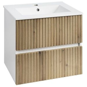 AQUALINE PANEDA STRIP umyvadlová skříňka 59, 5x55x45, 2cm, dub emporio PN360 obraz