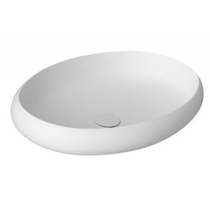 SAPHO THIN umyvadlo na desku, Rockstone, 60x40 cm, bílá mat WN213 obraz