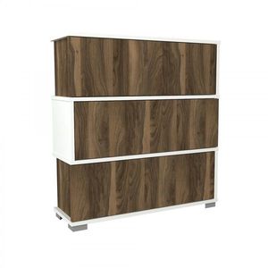 Hanah Home Botník Napolyon 90x93 cm ořech/bílý obraz