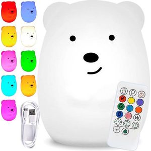 TZB Dětská stolní LED lampa Bear bílá obraz
