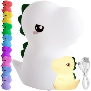 TZB Dětská stolní LED lampa Dino bílá obraz