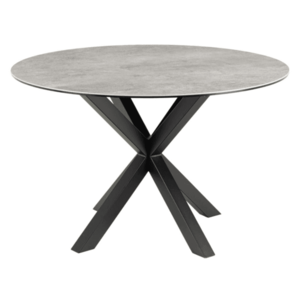 Actona Jídelní kulatý stůl Heaven 119 cm šedý mramor/černý obraz