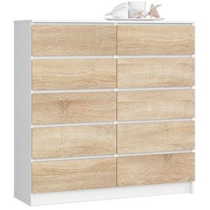 Ak furniture Komoda Kuba 120 cm bílá/dub sonoma obraz