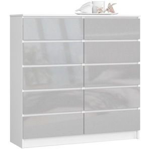 Ak furniture Komoda Kuba 120 cm bílá/šedá obraz