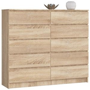Ak furniture Komoda Kuba 140 cm 10 šuplíků dub sonoma obraz