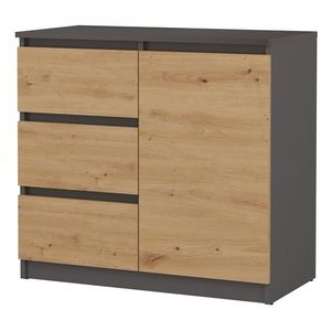 TP Living Komoda SZUFA 80 cm dub artisan/antracit obraz