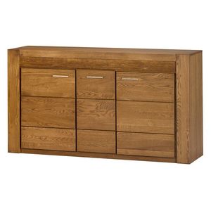 Szynaka Komoda Velvet II 45 161 cm z masivu s LED osvětlením dub Rustikal obraz