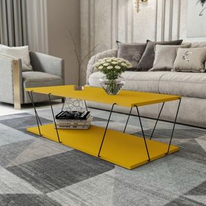 Hanah Home Konferenční stolek Labranda 120 cm žlutý obraz