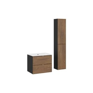 Comad Koupelnová sestava se zápustným umyvadlem a skříňkami Talia Casella Sky 60 cm černý mat/dub casella obraz
