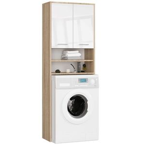 Ak furniture Koupelnová skříňka nad pračku SONOM hnědá/bílá obraz