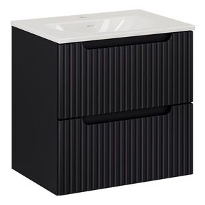 Comad Koupelnová skříňka Nova Black II Sky se zápustným umyvadlem 60 cm černá/bílá obraz