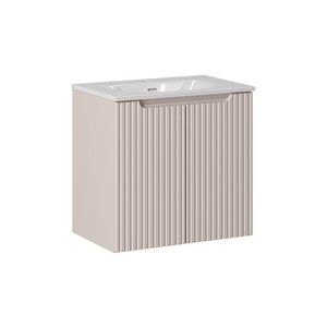 Comad Koupelnová skříňka Nova Cashmere I Sky se zápustným umyvadlem 60 cm kašmírová/bílá obraz