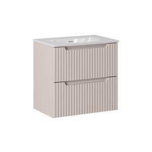 Comad Koupelnová skříňka Nova Cashmere II Sky se zápustným umyvadlem 60 cm kašmírová/bílá obraz