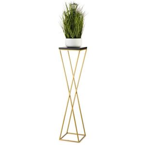 DekorStyle Květinový stojan LOFT II 100 cm zlatý/černý obraz