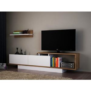Hanah Home Obývací stěna Asos 180 cm bílá/hnědá obraz