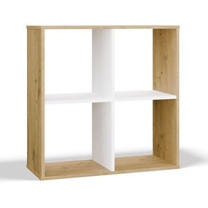 TP Living Regál Malax 2x2 74 cm dub Artisan/bílý obraz