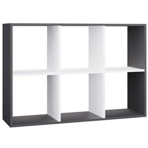 TP Living Regál Malax 2x3 110 cm antracit/bílý obraz