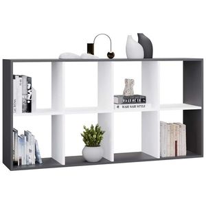 TP Living Regál Malax 2x4 147 cm antracit/bílý obraz