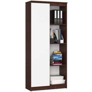 Ak furniture Regál Rexa 80 cm 1 skříňka a 4 police wenge/bílý obraz