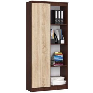 Ak furniture Regál Rexa 80 cm 1 skříňka a 4 police wenge/sonoma obraz