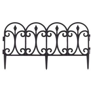 Garden Line Sada 4 ks okrasných zahradních plůtků BASIL 60x33 cm černá obraz