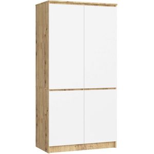 Ak furniture Šatní skříň CLP S90/4D dub artisan/bílá obraz