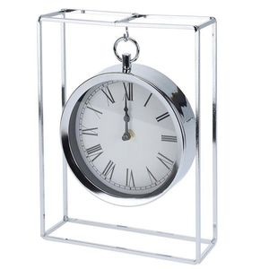 DekorStyle Stolní hodiny OROLO 25 cm stříbrné obraz