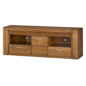 Szynaka Televizní stolek Velvet II 25 161 cm z masivu s LED osvětlením dub Rustikal obraz
