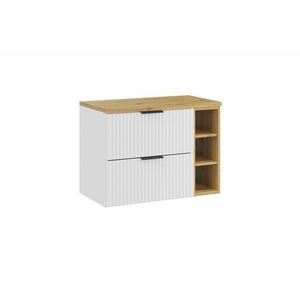 Comad Závěsná skříňka pod umyvadlo Casad I s deskou 80 cm bílá/dub artisan obraz