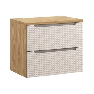 Comad Závěsná skříňka pod umyvadlo Luxor Beige s deskou 70 cm dub olejovaný/béžová obraz