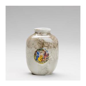 Porcelánová váza 12, 5x9 cm hnědá gracie obraz