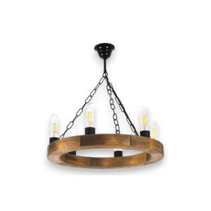 Exodus Lighting Srl Lustr na řetězu IOS 6xE27/60W/230V pr. 50 cm buk - FSC certifikováno obraz