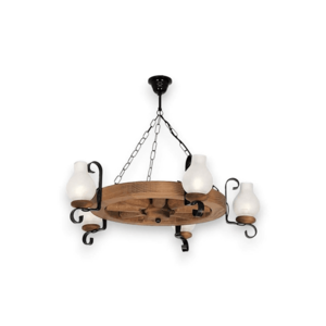 Exodus Lighting Srl Lustr na řetězu ROATA 5xE14/40W/230V pr. 70 cm buk - FSC certifikováno obraz