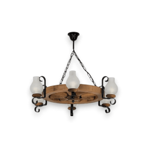 Exodus Lighting Srl Lustr na řetězu ROATA 6xE14/40W/230V pr. 70 cm buk - FSC certifikováno obraz