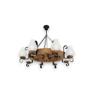 Exodus Lighting Srl Lustr na řetězu ROATA 8xE14/40W/230V pr. 70 cm buk - FSC certifikováno obraz