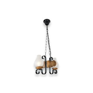 Exodus Lighting Srl Lustr na řetězu RUSTIC 2xE14/40W/230V buk - FSC certifikováno obraz