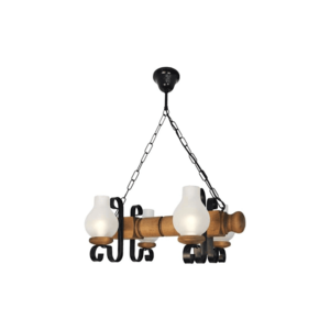 Exodus Lighting Srl Lustr na řetězu RUSTIC 4xE14/40W/230V buk - FSC certifikováno obraz