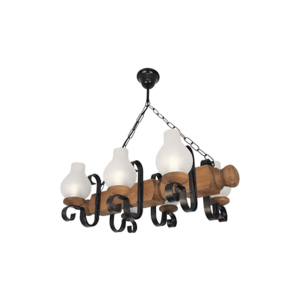 Exodus Lighting Srl Lustr na řetězu RUSTIC 6xE14/40W/230V buk - FSC certifikováno obraz