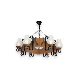 Exodus Lighting Srl Lustr na řetězu QUEEN 8xE14/40W/230V buk - FSC certifikováno obraz