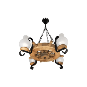 Exodus Lighting Srl Lustr na řetězu TIMONA 4xE14/40W/230V buk - FSC certifikováno obraz