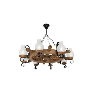 Exodus Lighting Srl Lustr na řetězu TIMONA 8xE14/40W/230V buk - FSC certifikováno obraz