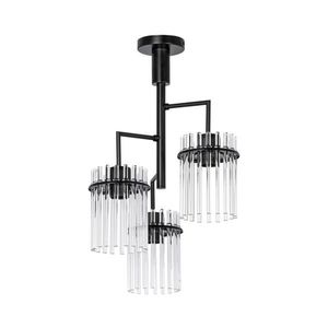 Lustr na tyči 3xE27/60W/230V černá/čirá obraz